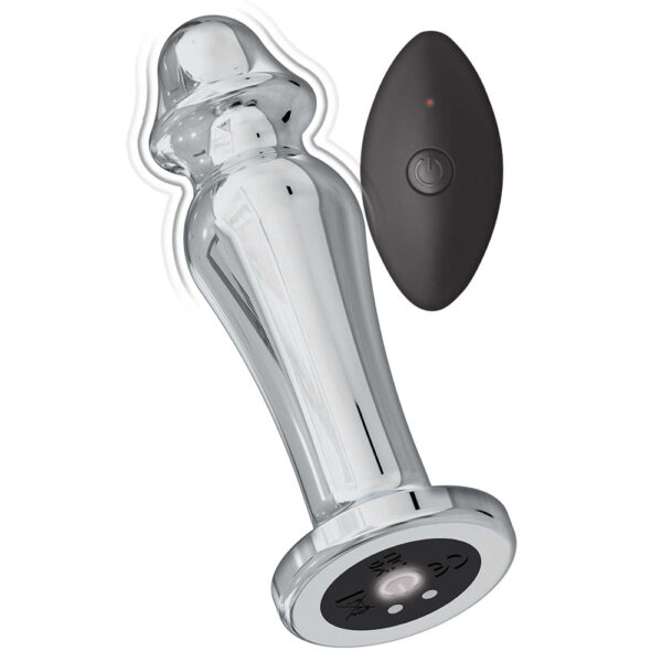 Ass-Sation Remote Vibrating Metal Anal Lover Silver - Image 2
