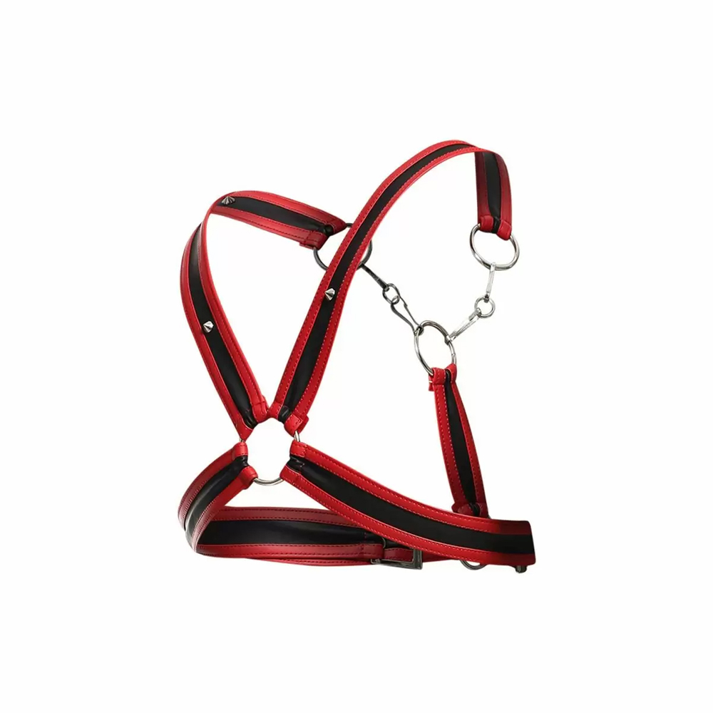 Dngeon Cross Chain Harness Red One Size 2 Dngeon Cross Chain Harness Red One Size - Image 2