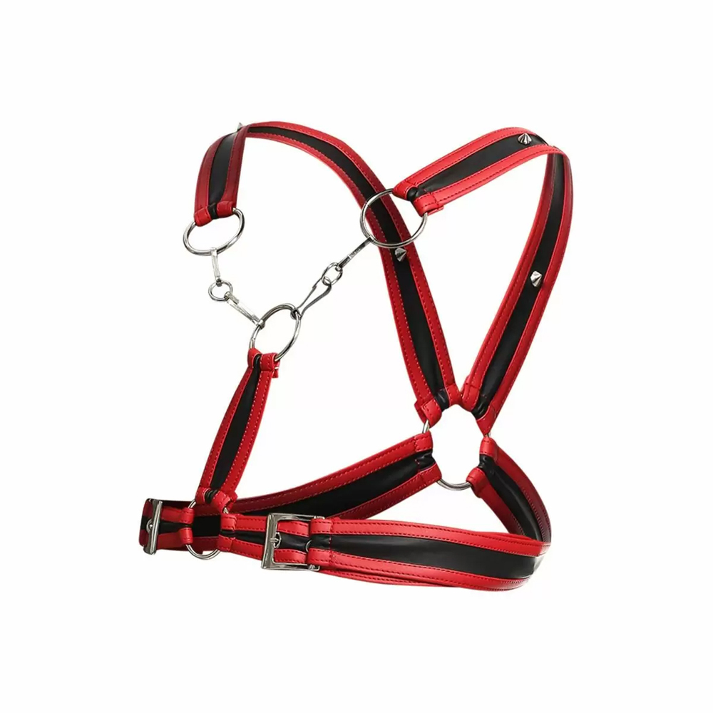 Dngeon Cross Chain Harness Red One Size 1 Dngeon Cross Chain Harness Red One Size