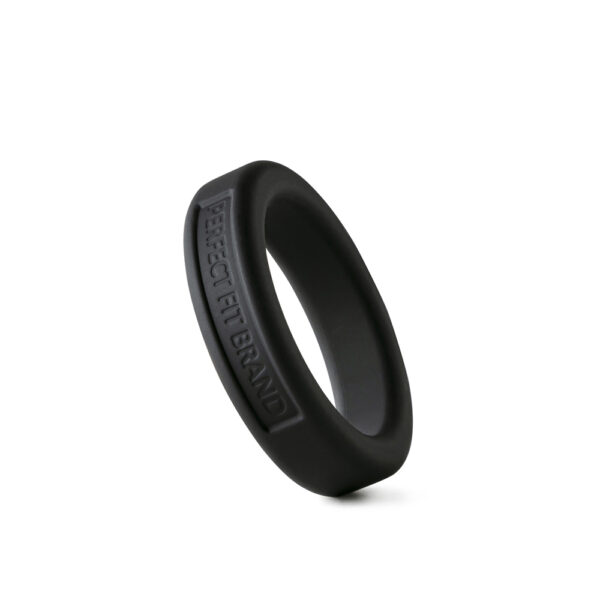 Classic 1.4" (36 mm) Silicone Med. Stretch Penis Ring Black - Image 2