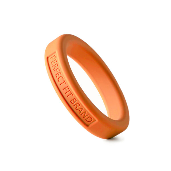 Classic 1.75" (44 mm) Silicone Med. Stretch Penis Ring Orange - Image 2