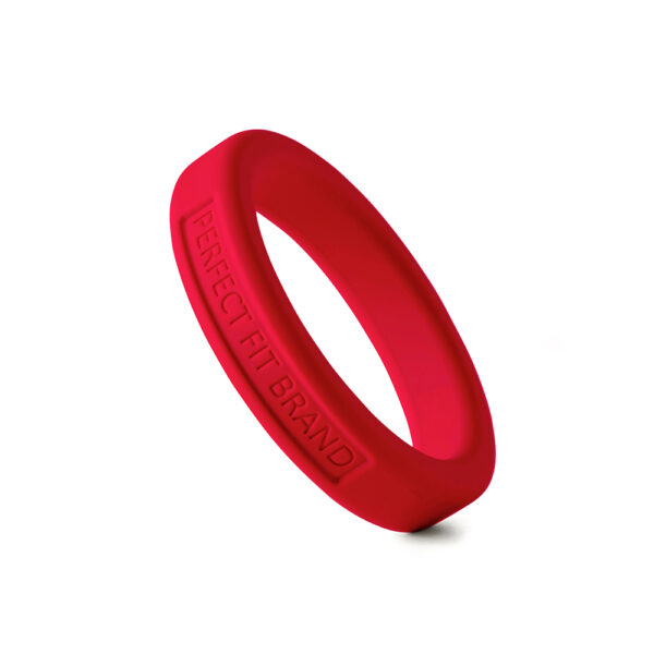 Classic 1.75" (44 mm) Silicone Med. Stretch Penis Ring Red - Image 2
