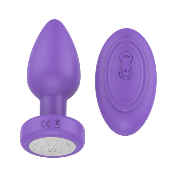Pr17: Vibrating Plug W/ Remote Purple - Image 3