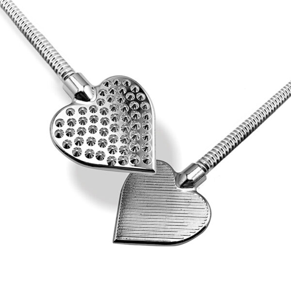 Nixie Stainless Steel Riding Crop Flaming Heart - Image 2
