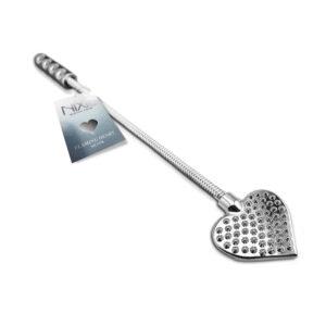 Nixie Stainless Steel Riding Crop Flaming Heart
