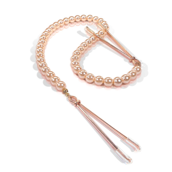 Nixie Adjustable Tweezer Clips With Pearls Rose Gold - Image 2