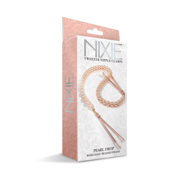 Nixie Adjustable Tweezer Clips With Pearls Rose Gold