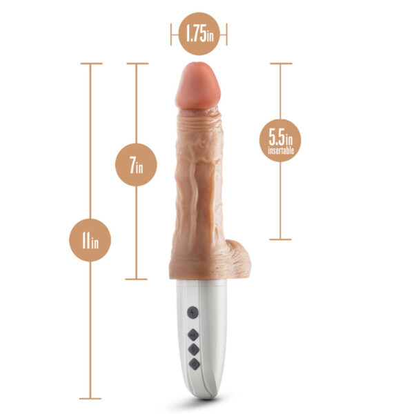 Dr. Skin Silicone Dr. Hammer 7" Thrusting Dildo With Handle Beige - Image 3