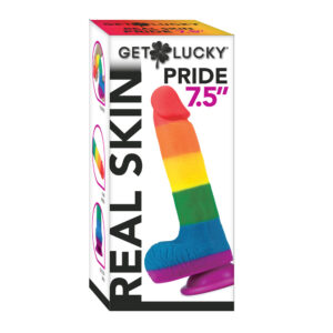 Get Lucky Real Skin 7.5" Pride Dildo Rainbow