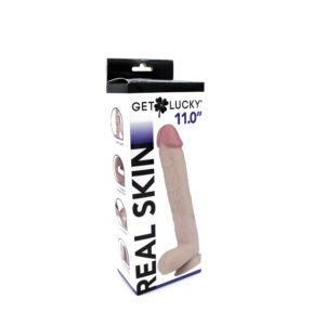 Get Lucky Real Skin 11" Dual Layer Dildo Light