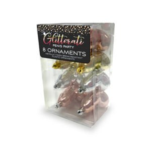 Glitterati Penis Metallic Ornaments 8Pk