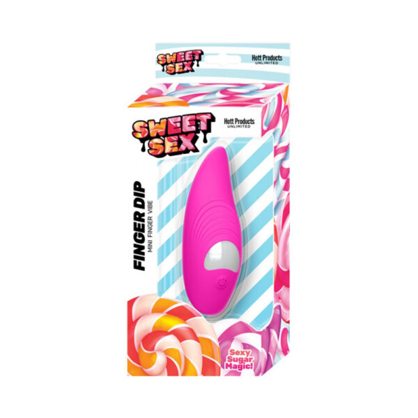 Sweet Sex Finger Dip Silicone Finger Vibe 8 Vibration Modes Magenta