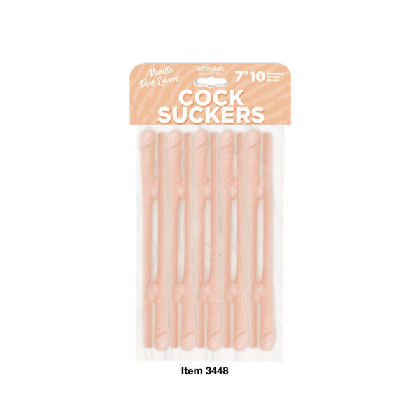 Cock Suckers Pecker Straws Vanilla Lovers 10Pk