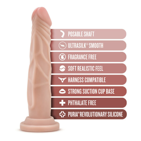 Dr. Skin Silicone Dr. Carter 7" Dong With Suction Cup Vanilla - Image 3