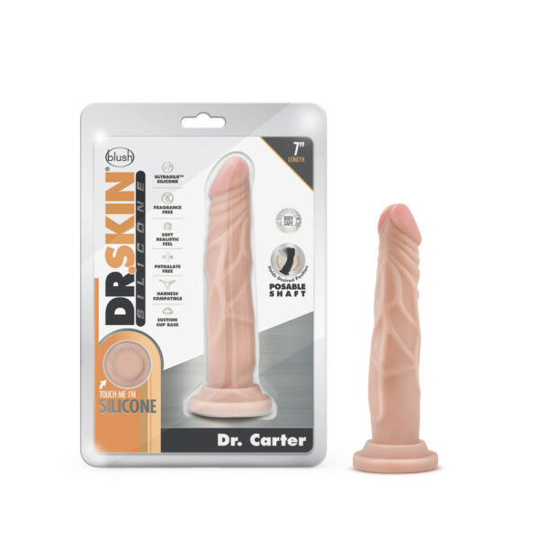 Dr. Skin Silicone Dr. Carter 7" Dong With Suction Cup Vanilla