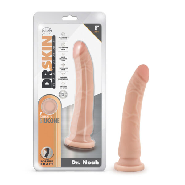 Dr. Skin Silicone Dr. Noah 8" Dong With Suction Cup Vanilla
