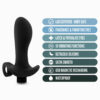 Anal Adventures Platinum Silicone Vibrating Prostate Massager 01 Black - Image 3