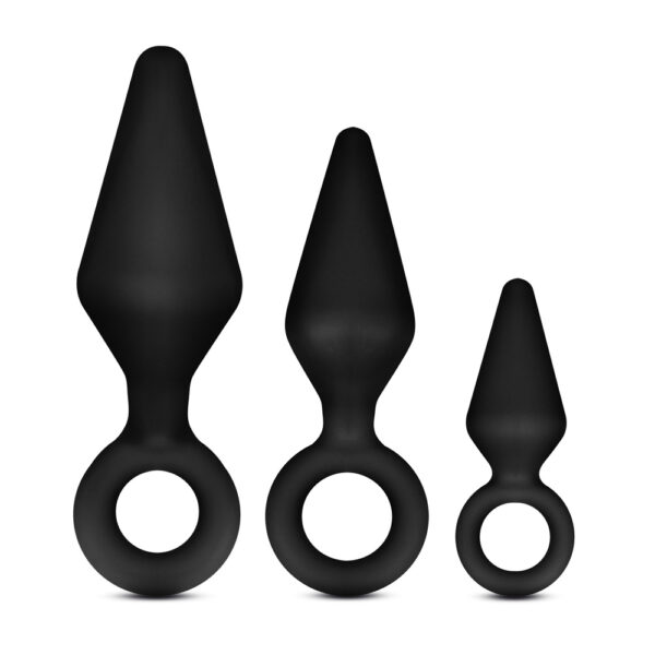 Anal Adventures Platinum Silicone Loop Plug Kit Black - Image 2