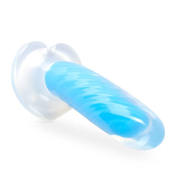 Neo Elite Glow In The Dark Tao 7" Silicone Dual Density Dildo Neon Blue - Image 3