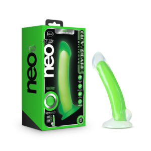 Neo Elite Glow In The Dark Omnia 7" Silicone Dual Density Dildo Neon Green