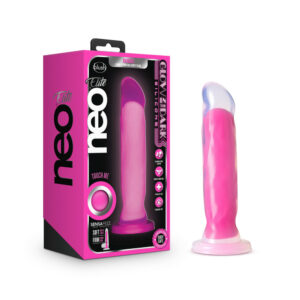 Neo Elite Glow In The Dark Marquee 8" Silicone Dual Density Dildo Neon Pink