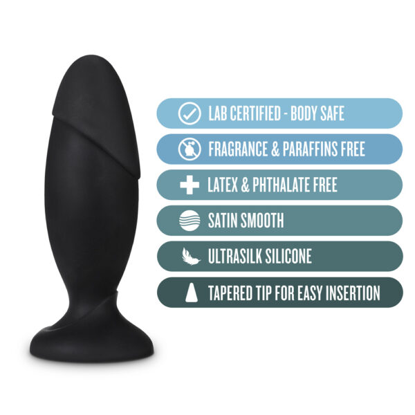 Anal Adventures Platinum Silicone Rocket Plug Black - Image 3