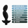 Anal Adventures Platinum Silicone Vibrating Prostate Massager 04 -Black - Image 3