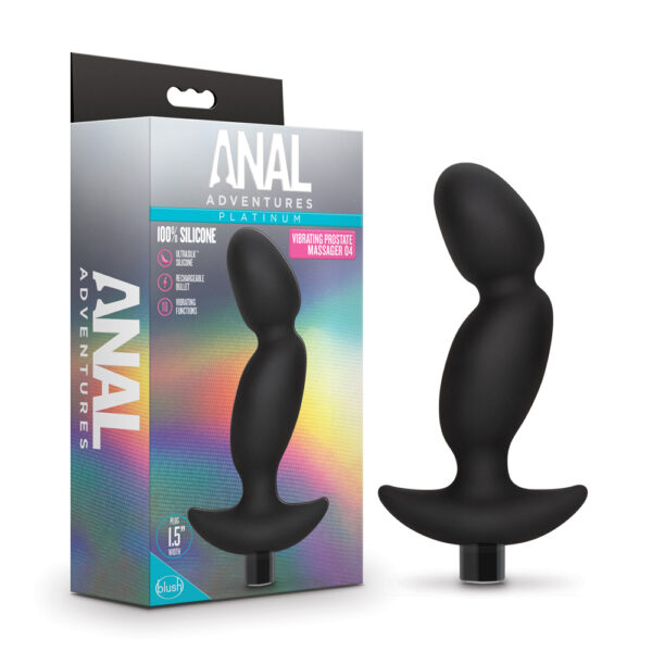 Anal Adventures Platinum Silicone Vibrating Prostate Massager 04 -Black