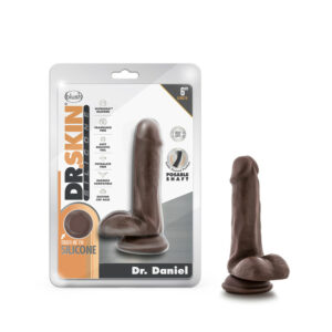 Dr. Skin Silicone Dr. Daniel 6" Dildo With Suction Cup Chocolate