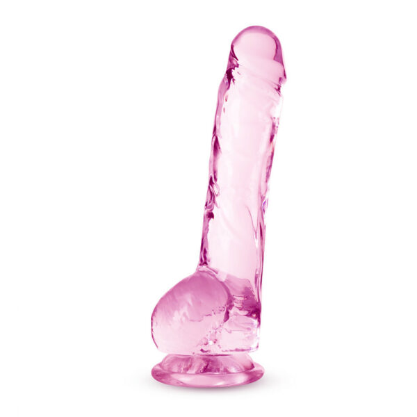 Naturally Yours 8" Crystalline Dildo Rose - Image 2
