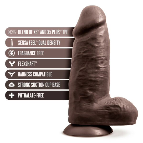 Au Naturel Chub 10" Dildo Chocolate - Image 3