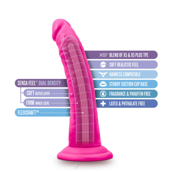 Au Naturel Bold Jack 7" Dildo Pink - Image 2