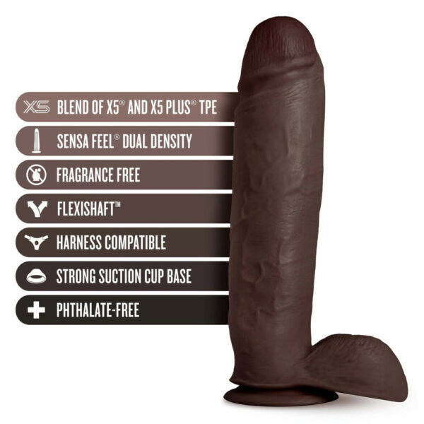 Au Naturel Huge 10" Dildo Chocolate - Image 3