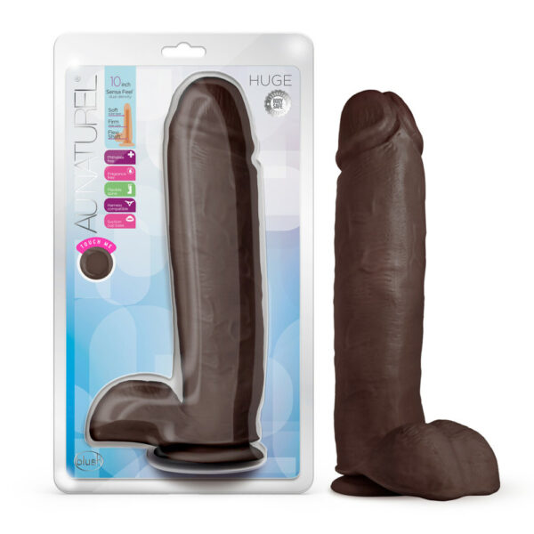 Au Naturel Huge 10" Dildo Chocolate