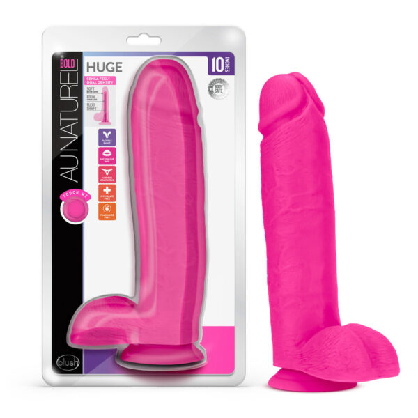 Au Naturel Bold Huge 10" Dildo Pink