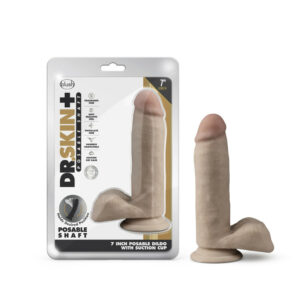 Dr. Skin Plus 7" Posable Dildo With Balls Vanilla