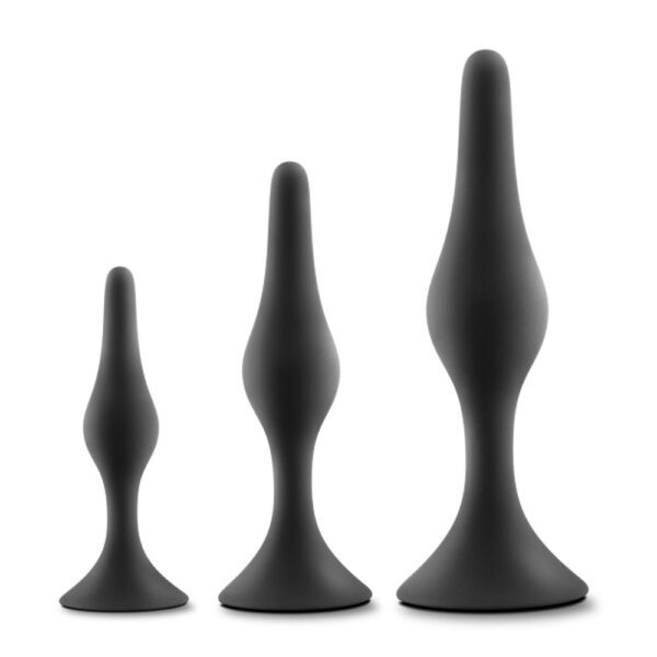 Anal Adventures Platinum Silicone Beginner Plug Kit Black - Image 2