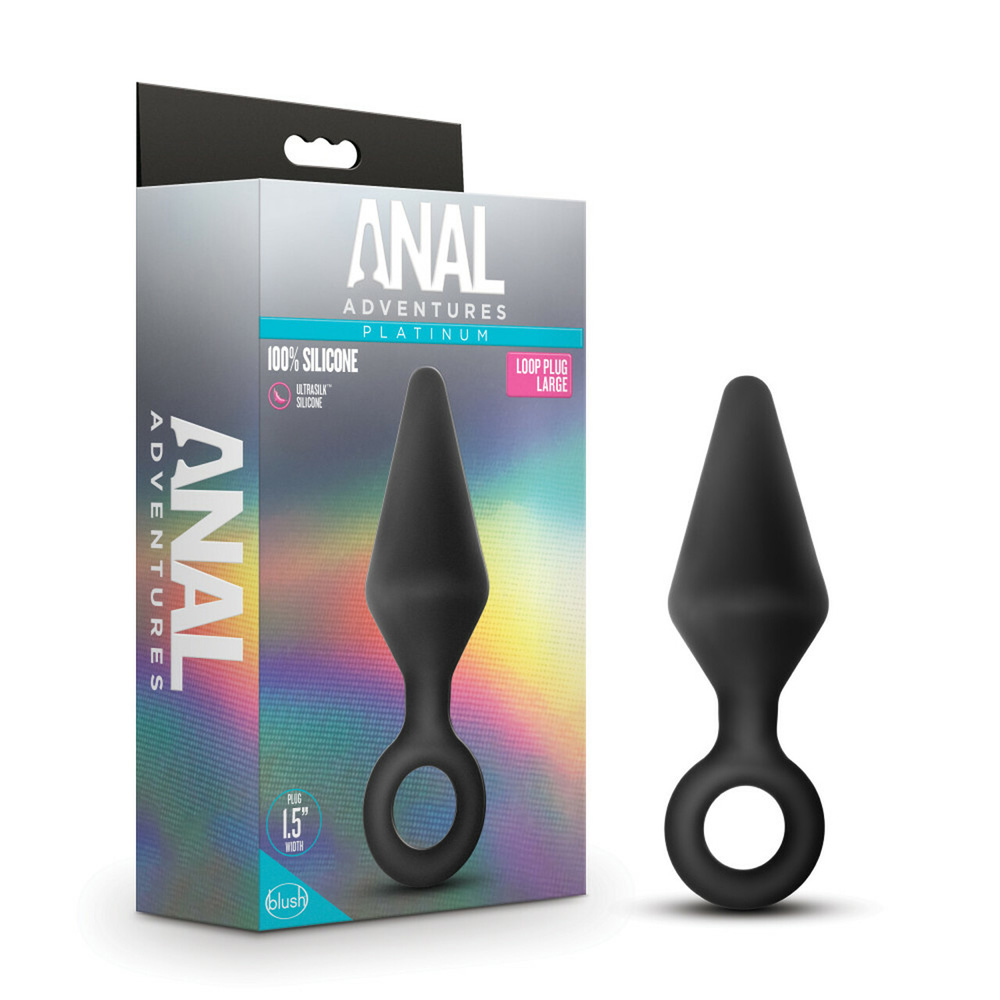 Anal Adventures Platinum Silicone Loop Plug Large Black 1 Anal Adventures Platinum Silicone Loop Plug Large Black