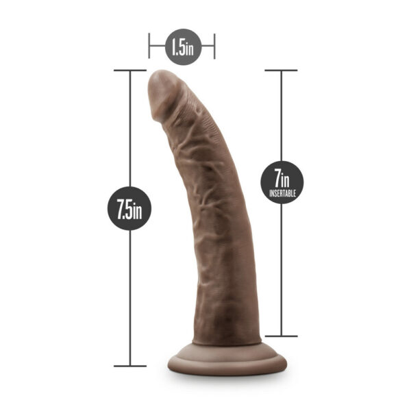 Dr. Skin Glide 7.5" Self Lubricating Dildo Chocolate - Image 3