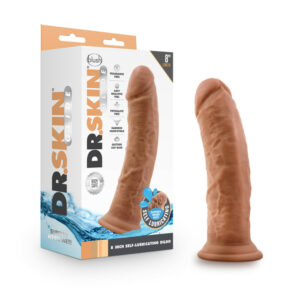 Dr. Skin Glide 8" Self Lubricating Dildo Mocha