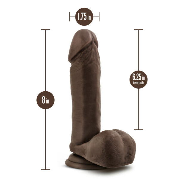 Dr. Skin Plus 8" Posable Dildo With Balls Chocolate - Image 3