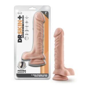 Dr. Skin Plus 9" Posable Dildo With Balls Vanilla