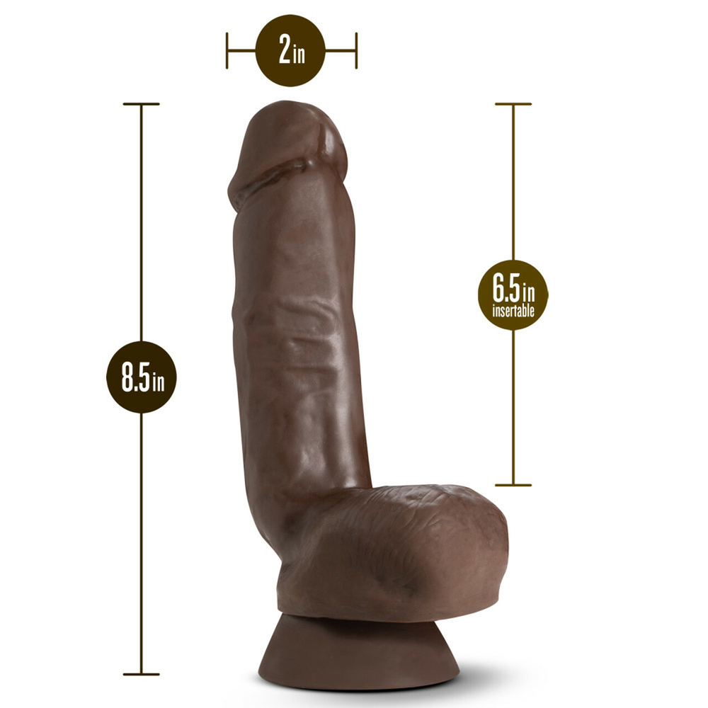 Dr. Skin Plus 8" Thick Poseable Dildo With Squeezable Balls Chocolate 3 Dr. Skin Plus 8" Thick Poseable Dildo With Squeezable Balls Chocolate - Image 3