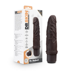 Dr. Skin Silicone Dr. Robert 7'' Vibrating Dildo Brown