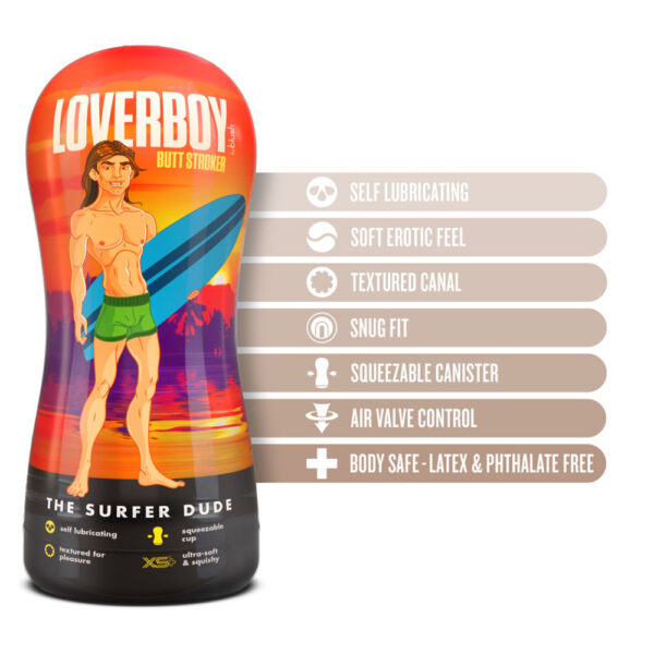 Loverboy The Surfer Dude Self Lubricating Stroker Beige - Image 2