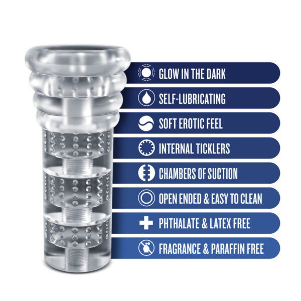 Rize Luz Glow In The Dark Self-Lubricating Stroker Clear - Image 2