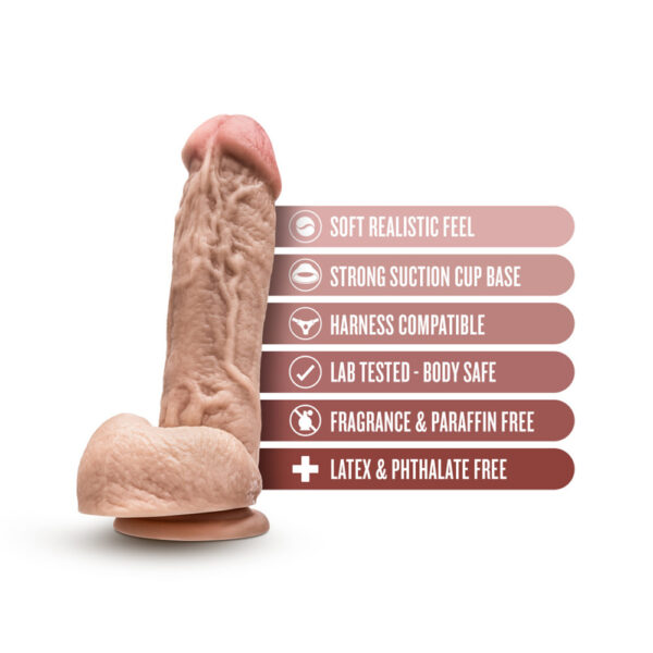 Dr. Skin Mr. D 8.5" Dildo With Balls Beige - Image 2
