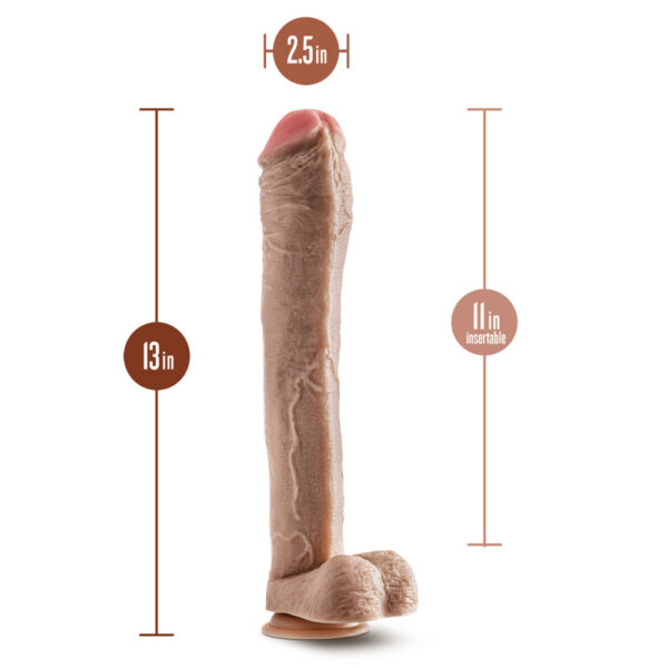 Dr. Skin Mr. Ed 13" Dildo With Balls Beige - Image 3