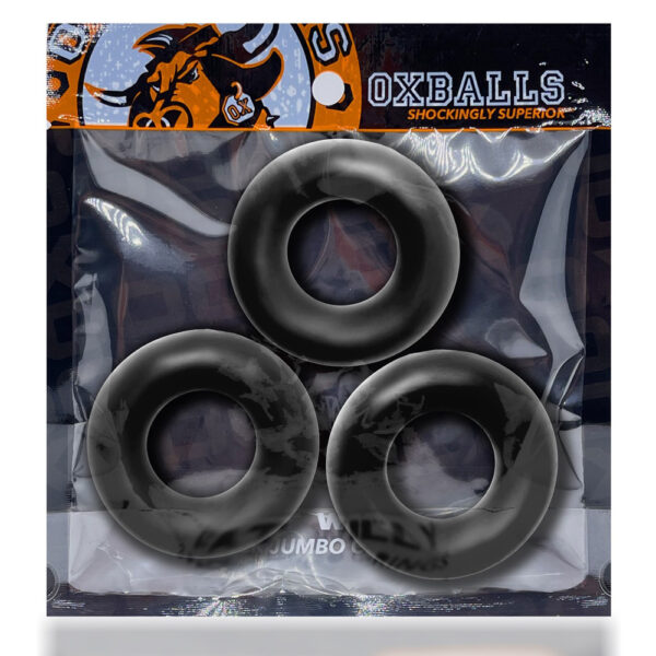 Fat Willy 3-Pack Jumbo Cockrings Black