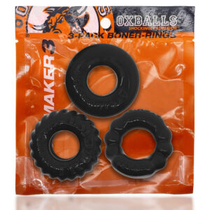 Bonemaker 3-Pack Cockring Kit Black